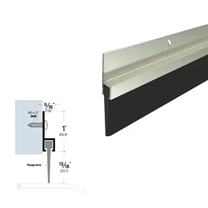 Brixwell 71918BK-60 60" Door Sweep (5/16" by 1-13/16") Black Anodized Aluminum