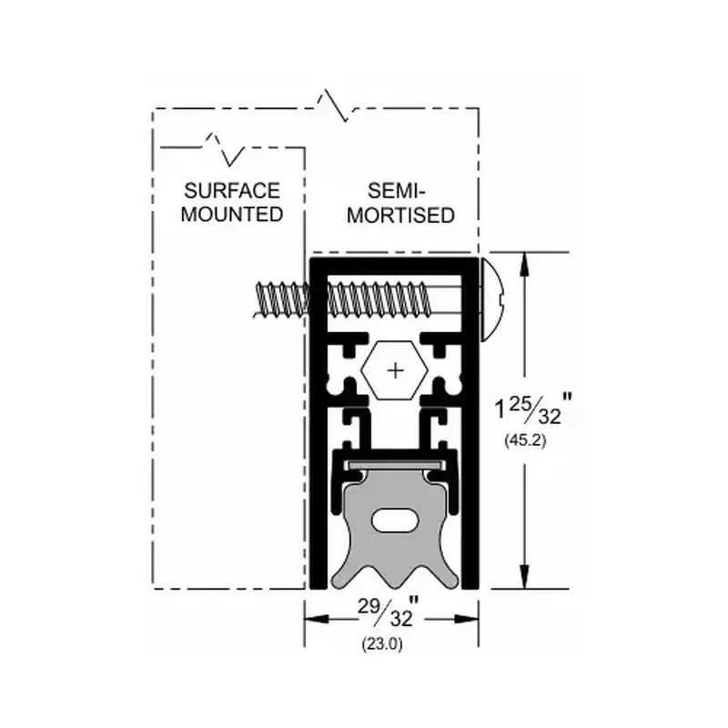 Pemko 4301CRL 36 36" Surface Mounted Automatic Door Bottom with EPDM Clear Aluminum Finish Clear Anodized Aluminum 4301CRL36