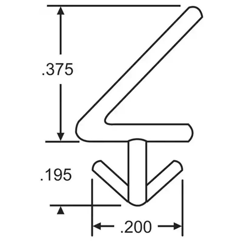 Brixwell 63-170 White Sweep Seal Weatherstrip extruded Vinyl
