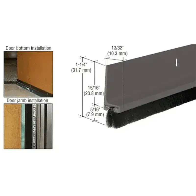Brixwell FS77BRZ-CCP36 Medium Bronze Painted Finned Door Sweep -  36" Stock Length