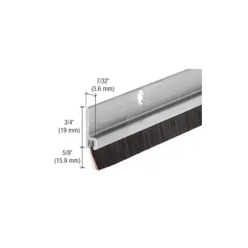 CRL WS377AV72 72" Extruded Aluminum and Nylon Brush Door 5/8" Bristle Weatherstrip