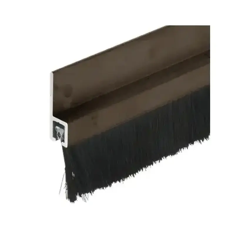 CRL WS497DV72 72" Extruded Dark Bronze Anodized Brush Door Sweep with 1" Nylon Bristle
