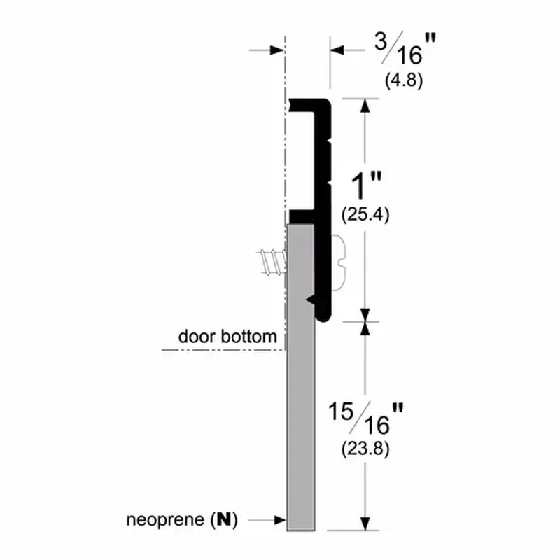Pemko 321CN 36 36" Door Bottom Sweep with Neoprene Clear Aluminum Finish