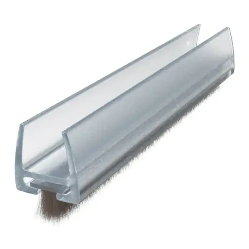 Brixwell PCWP12-CCP48-XCP50 Clear Polycarbonate Wipe With Pile Weatherstrip For 1/2" Glass - 48" Stock Length - pack of 50