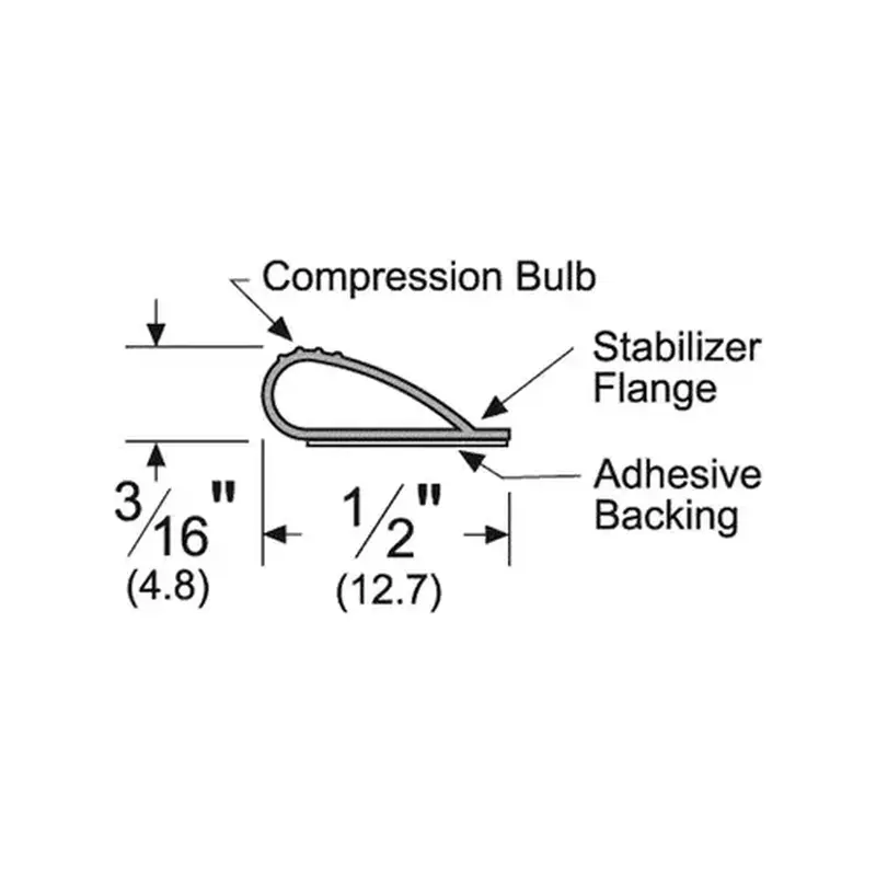 Pemko PK55W21 252" (21') Adhesive Perimeter Gasketing White Finish
