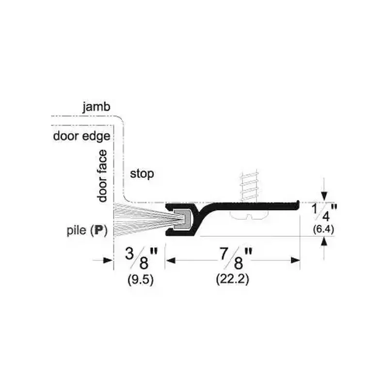 Pemko 309DP36 36" Standard Perimeter Gasketing with Pile Insert Dark Bronze Anodized