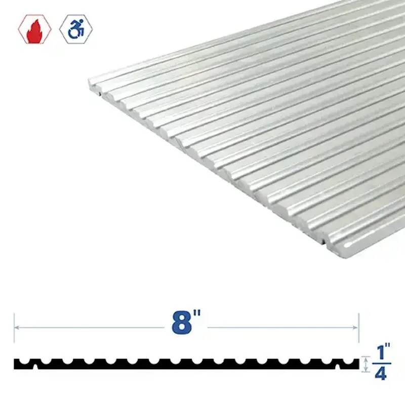 Brixwell 3876MA-RUB Adjustable Threshold (8" by 1/4") Mill Aluminum