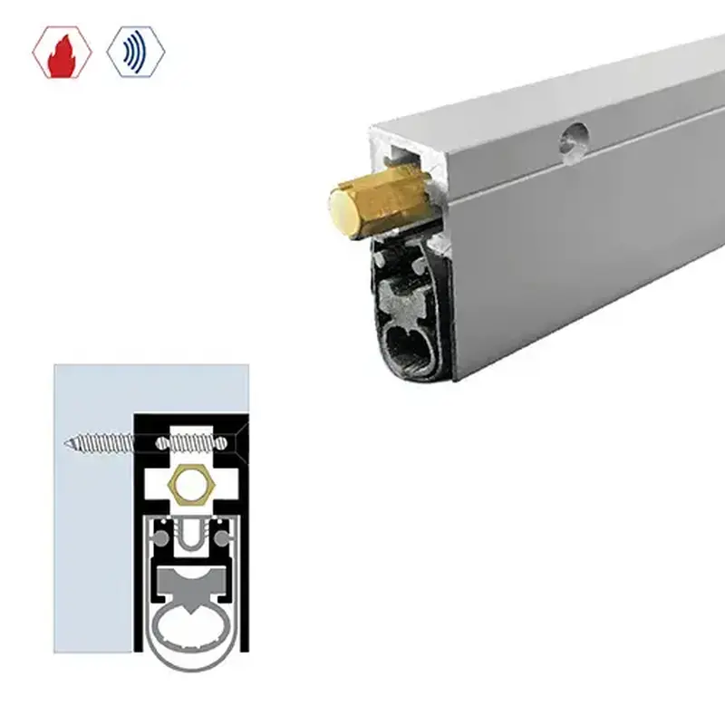 Brixwell 7863GD-PV-48 48" Semi-Mortised Automatic Door Bottom (29/32" by 1-15/16") Gold Anodized aluminum