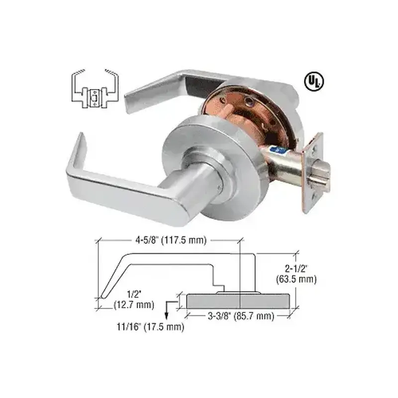 CRL D10PASSBN Brushed Nickel Passage Heavy-Duty Grade 1 Lever Lockset