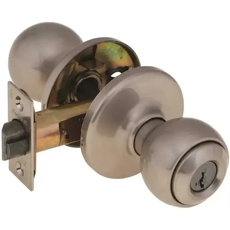 Kwikset 400P-15-SMT-6AL-RCS Polo Keyed Entry Knob Satin Nickel
