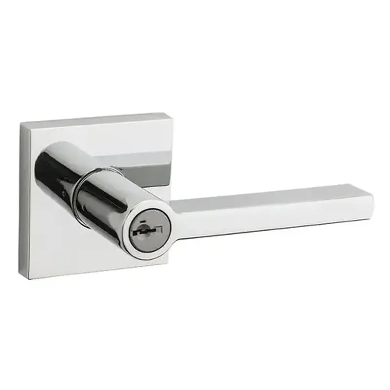 Kwikset 156HFL-SQT-26-SMT-6AL-RCS Halifax Keyed Entry Lever, Bright Polished Chrome