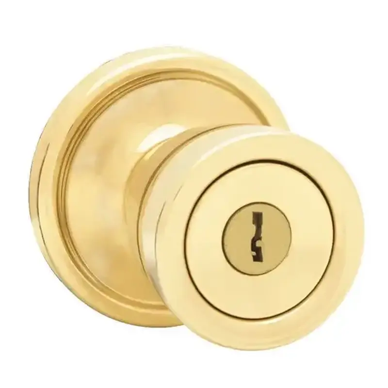 Kwikset 740A 3 6AL Keyed Entry Door Knob Lockset 740A in Polished Brass