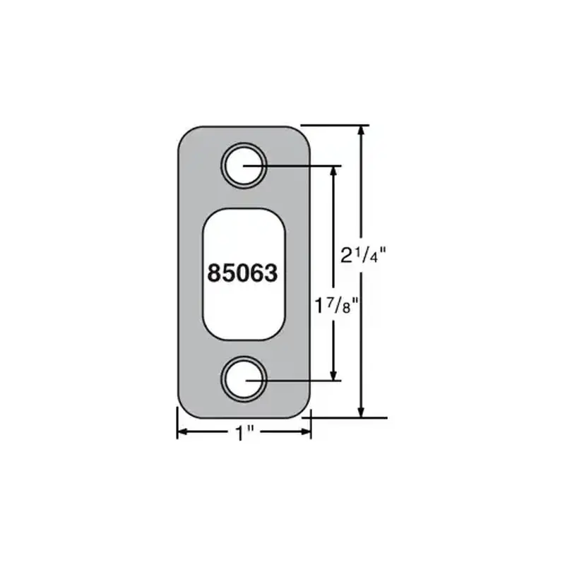 Kwikset 85063-3 Deadbolt Strike, Round Corner, 2-1/4" x 1", 605/US3 Bright Brass