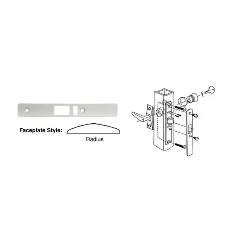 CRL DL2142A Aluminum Radius Faceplate for DL2140 Deadlatch Locks
