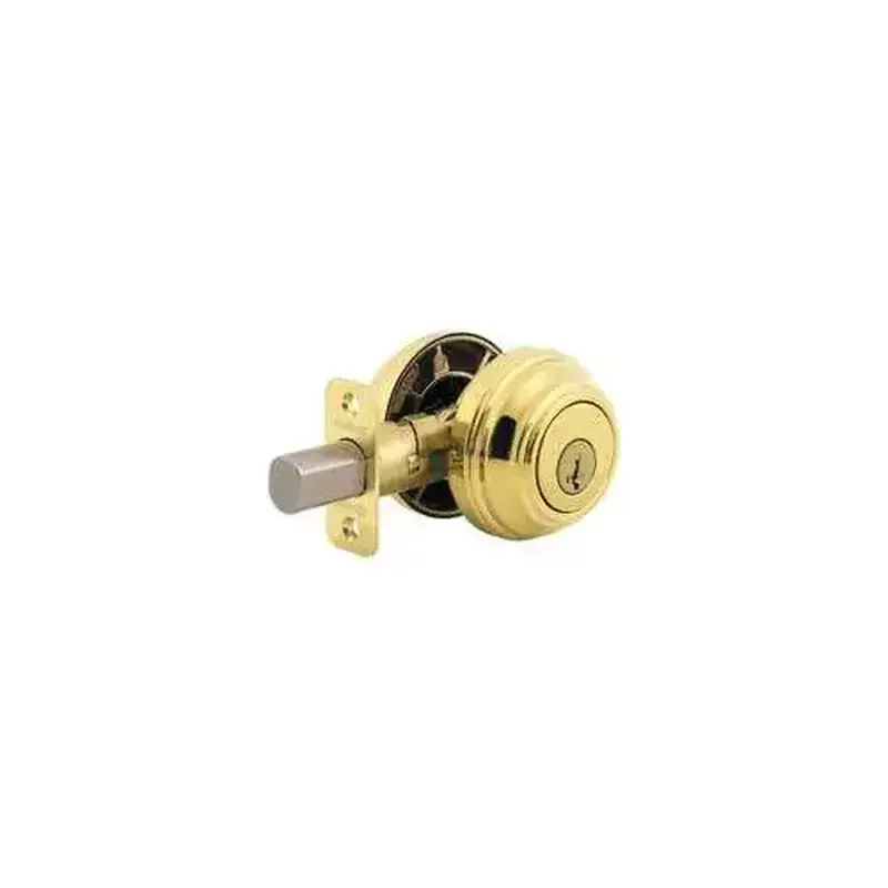 Kwikset 99850-071 Deadbolt, 1 Grade, K4 Key, Metal, Polished Brass, 2-3/8 to 2-3/4 in Backset, KW1 Keyway
