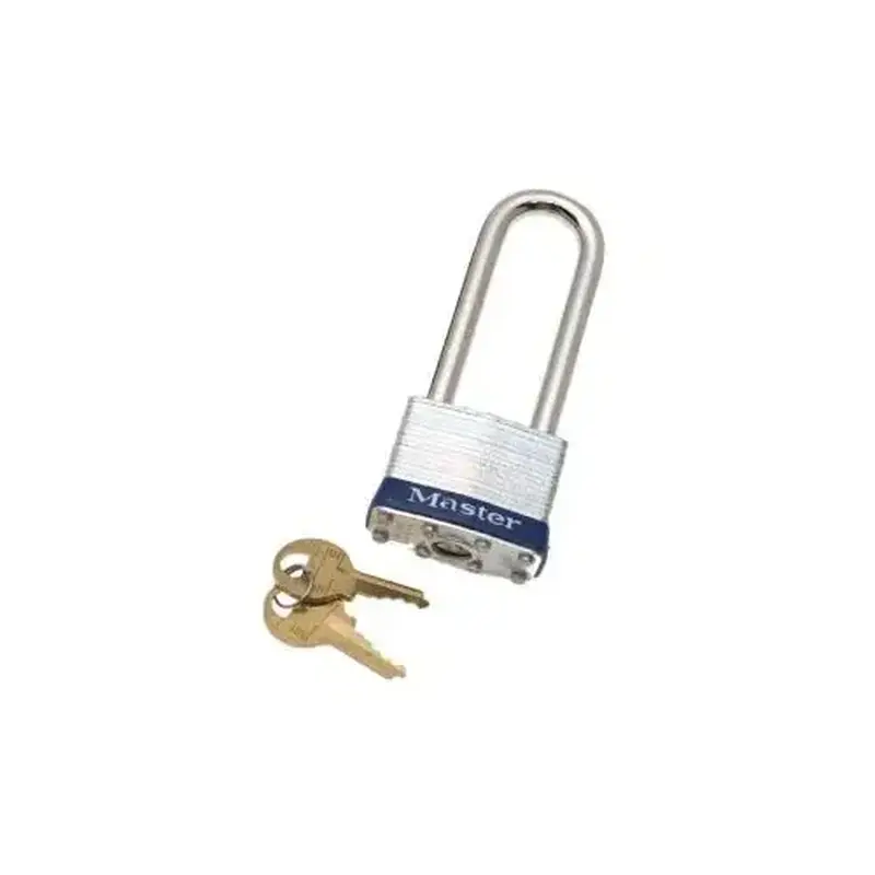 Master Lock 1KALJ 2402 Lam Steel Padlock #1 1-3/4 in. Body Long Shackle KA2402 Silver