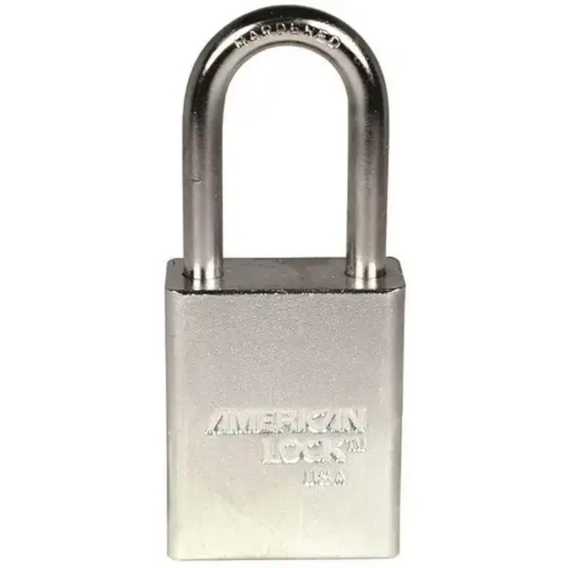 American Lock A5101 5100 Series 1-1/2 in. Solid Steel Padlock Body KD Triple Satin Chrome