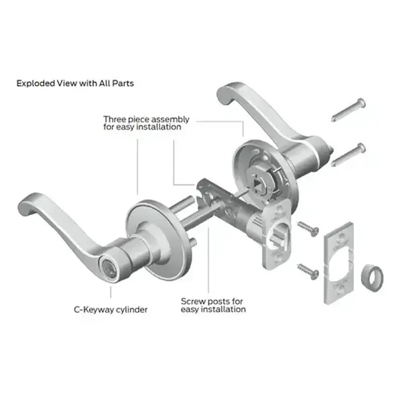 Schlage J10 SEV 619 Seville Series Passage Lever, Satin Nickel