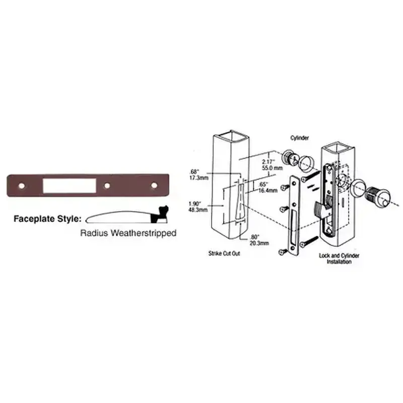 CRL DL2133DU Dark Bronze Radius Weather-stripped Faceplate for DL2130 Series Hook Throw Deadlocks