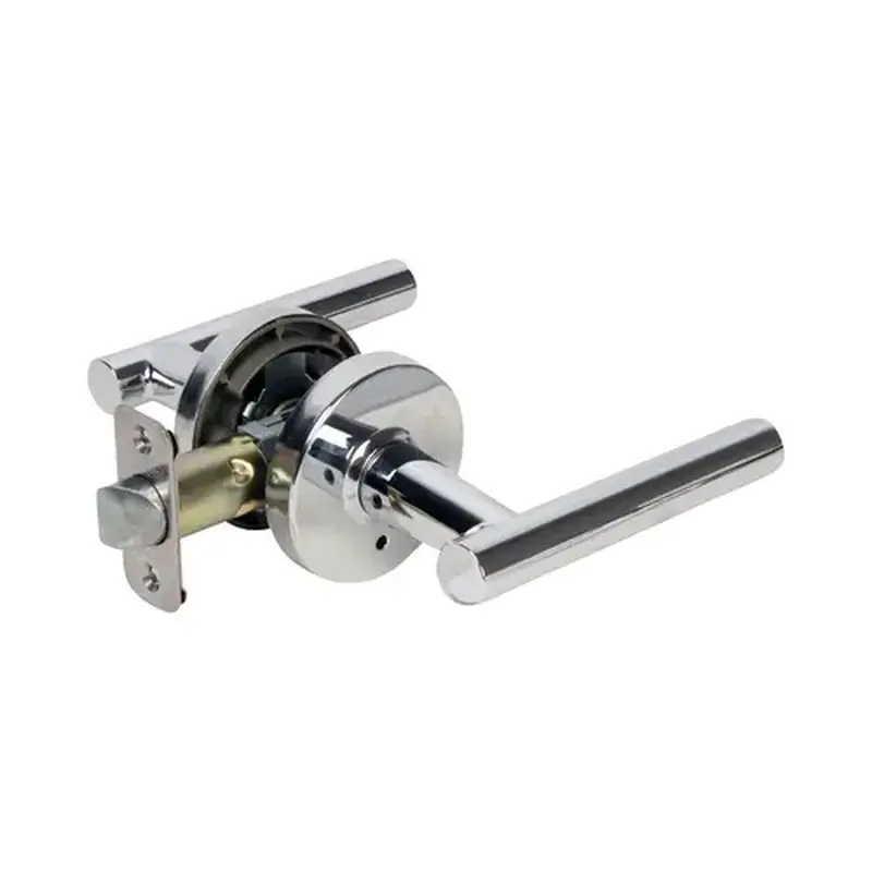 Pamex FLT208C Mira Lever with Round Rose Privacy Lockset Grade 3 Bright Chrome Finish