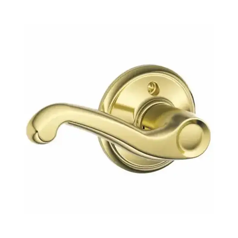 Schlage F170VFLA605LH Dummy Lever Flair Bright Brass Left Handed Bright Brass