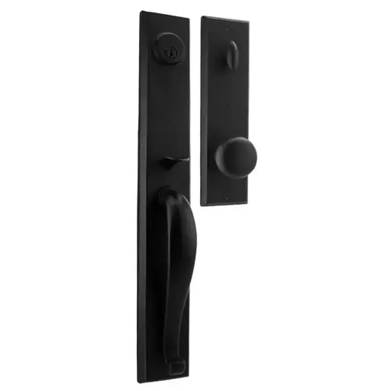 Weslock 07980-2F2SL2D  Rockford Single Cylinder Handle set with Wexford Knob in the Black finish
