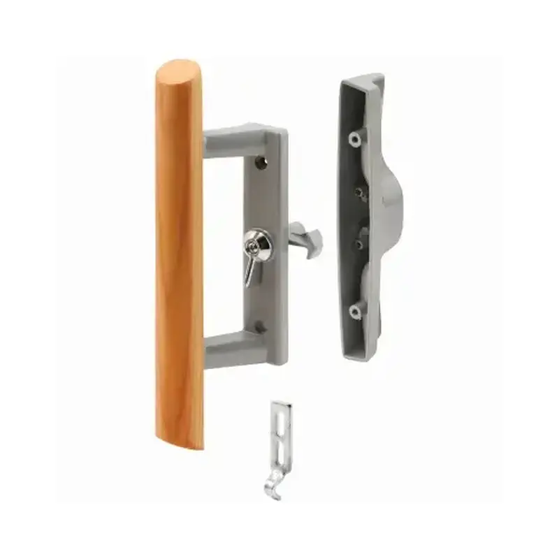 Prime-Line C 1018 Handle Set, Aluminum, Aluminum, 1 in Thick Door Gray
