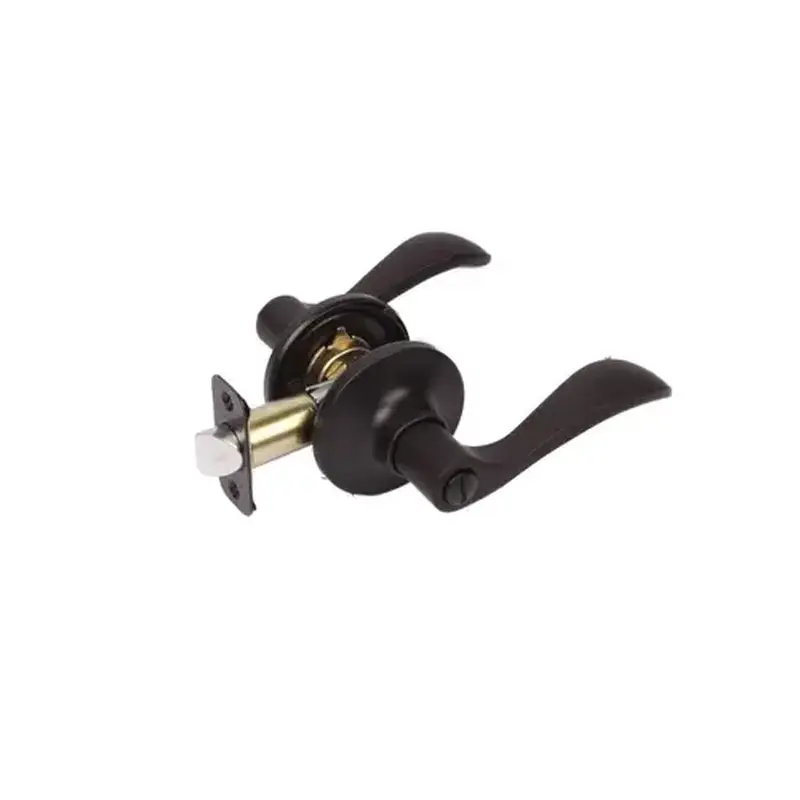 Pamex FLYE901R Right Hand Naples Lever with Round Rose Privacy Lockset Grade 3 Matte Black Finish