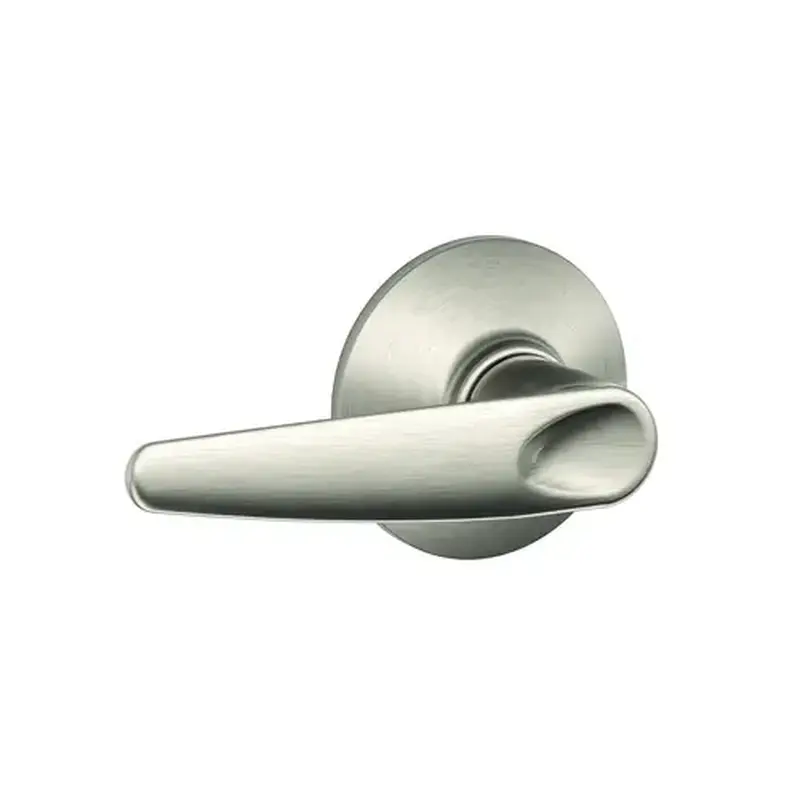 Schlage Residential F10FJAZ619 Fire Rated Jazz Lever Passage Lock with 16203 Latch and 10001 Strike Satin Nickel Finish