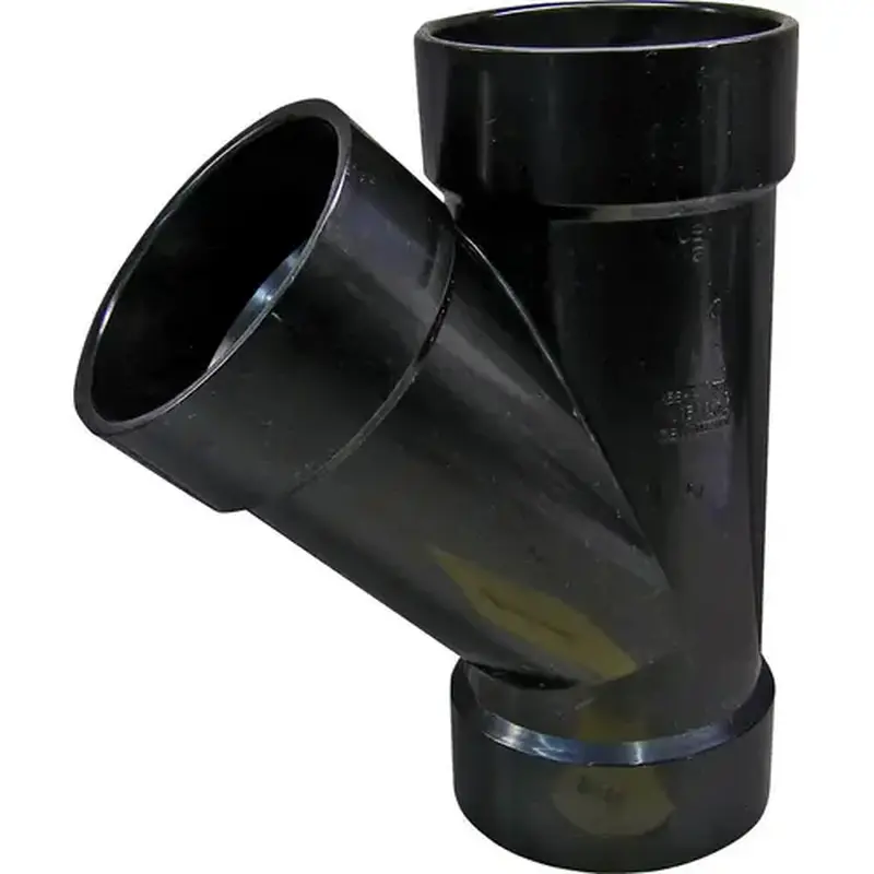 CANPLAS 102301LBC Pipe Wye, 1-1/2 in, Hub, ABS, Black