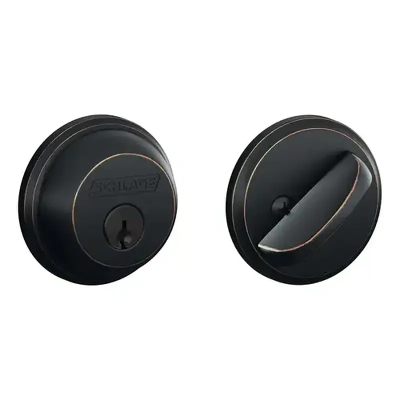 Schlage B60N716K4 Single Cylinder Deadbolt Aged Bronze Brass Aged Bronze