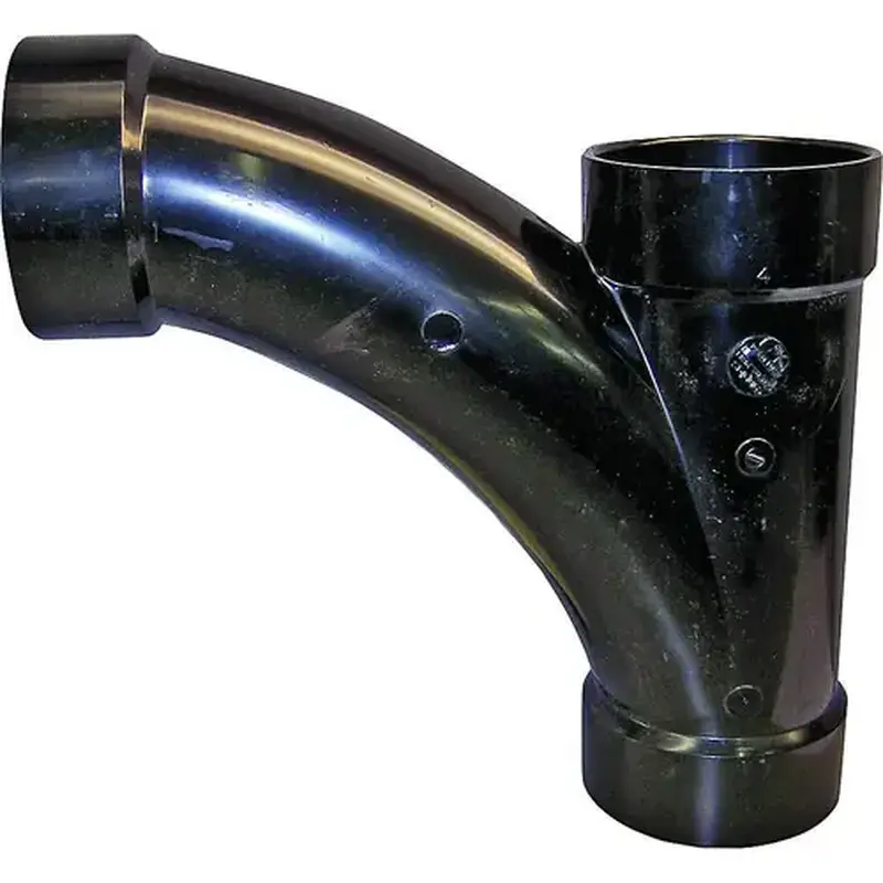 CANPLAS 104303BC Combination Tee Pipe Wye, 3 in, Hub, ABS, Black