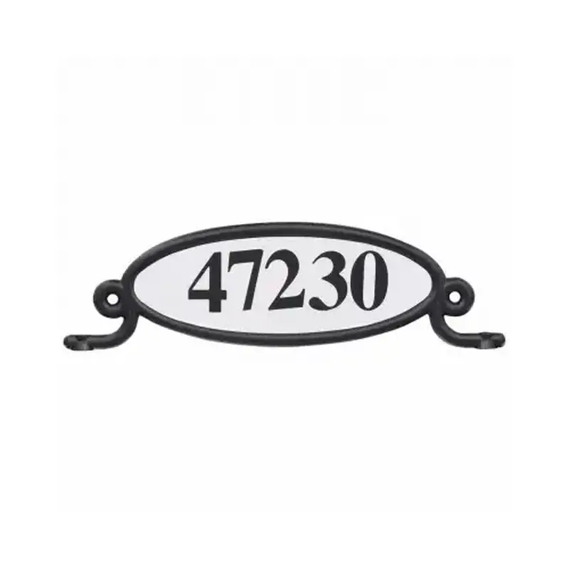 Solar Group MBPLAQ0BAM Reflective Address Number Plaque, Black Plastic
