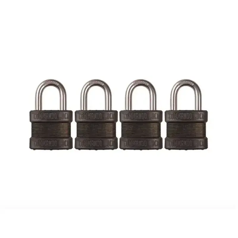 Commando Lock 1304 Blackout High Security 1-3/4 in. Keyed Padlock Outdoor Weather Resistant Military-Grade W 1-1/8in. Shackle - pack of 4