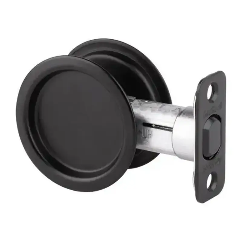 Kwikset 334-514 Round Passage Pocket Door Lock Iron Black Finish