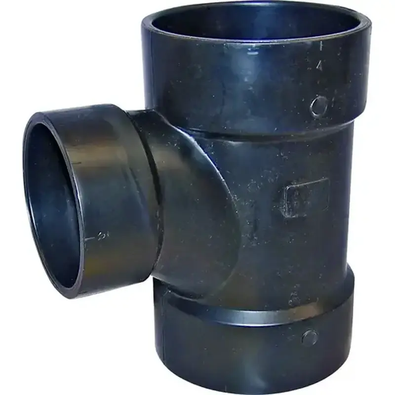 CANPLAS 102136BC Reducing Sanitary Pipe Tee, 4 x 3 in, Hub, ABS, Black