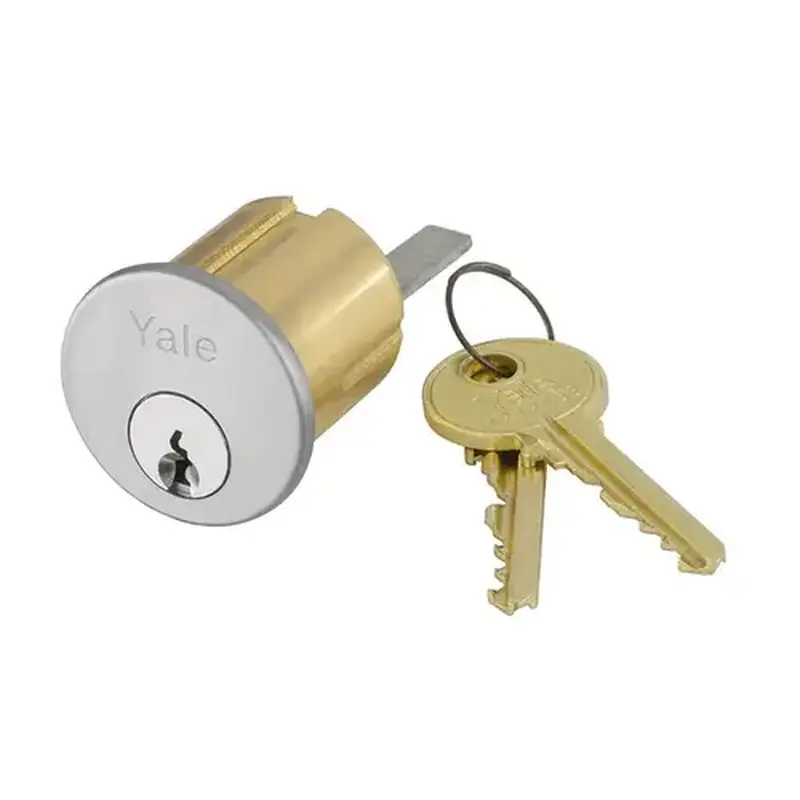 Yale 1109 6 GA 626 KD Rim Cylinder, 6-Pin, GA Keyway, Keyed Different, Satin Chrome