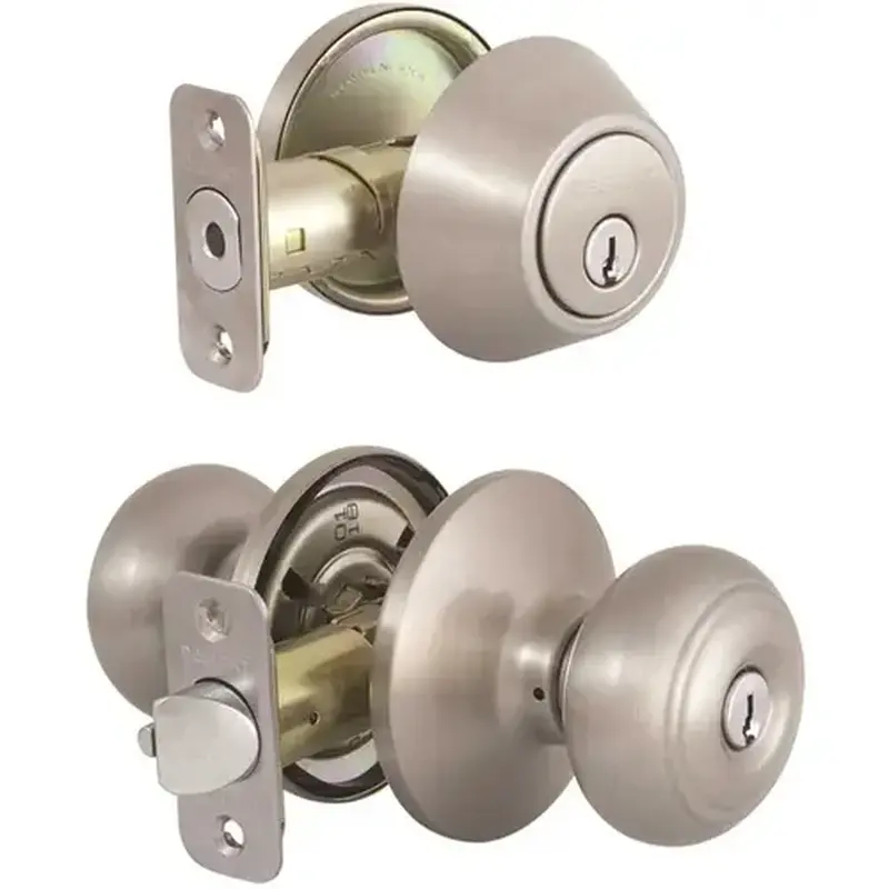 Defiant BGX2L1B-K-KD Hartford Satin Nickel Entry Knob and Single Cylinder Deadbolt Combo Pack