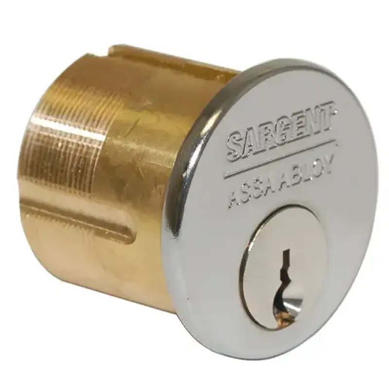 Sargent 43 LB 32D Mortise Cylinder 1-3/8", LB Keyway, 6-Pin, Cam, 1-Bitted, 2 Nickel Silver Keys, 630/US32D Stainless Steel