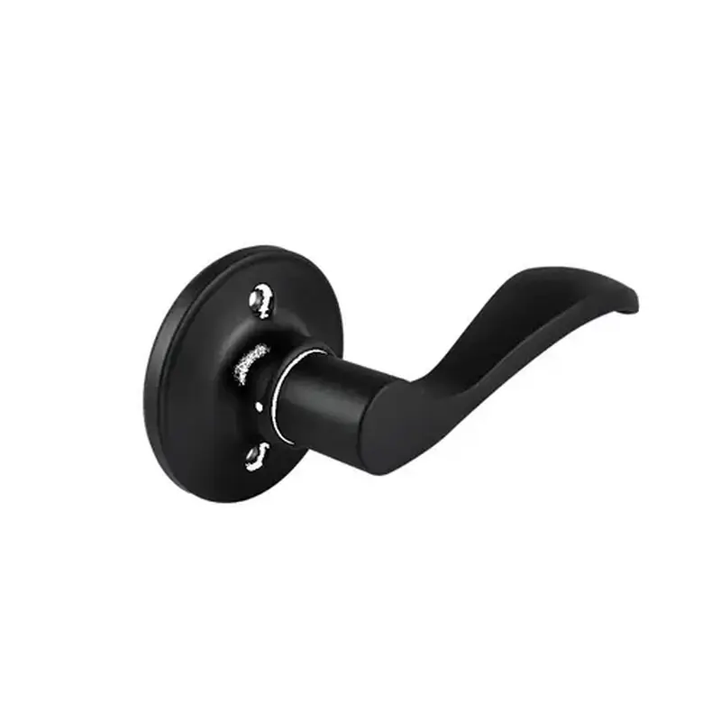Pamex FLYE904R Right Hand Naples Lever with Round Rose Half Dummy Lockset Grade 3 Matte Black Finish