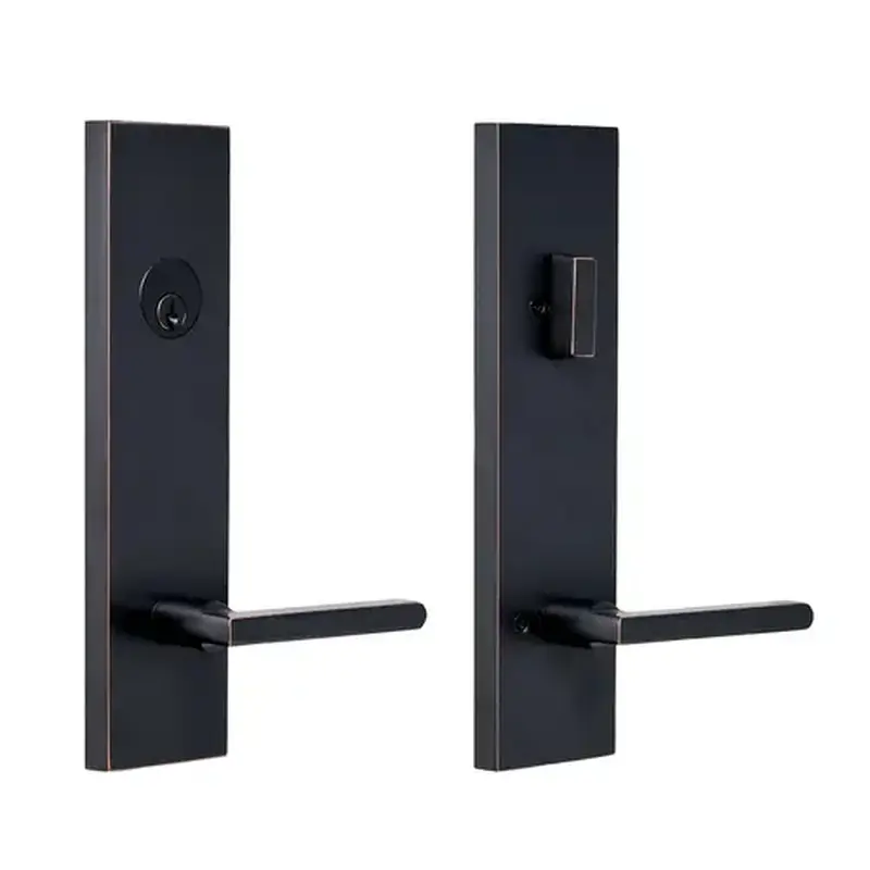 Weslock 066215151SL2D  Atlas Lever Addy Escutcheon Single Cylinder Deadbolt Passage Lock with Adjustable Latch and Round Corner Strikes Oil Rubbed Bronze Finish