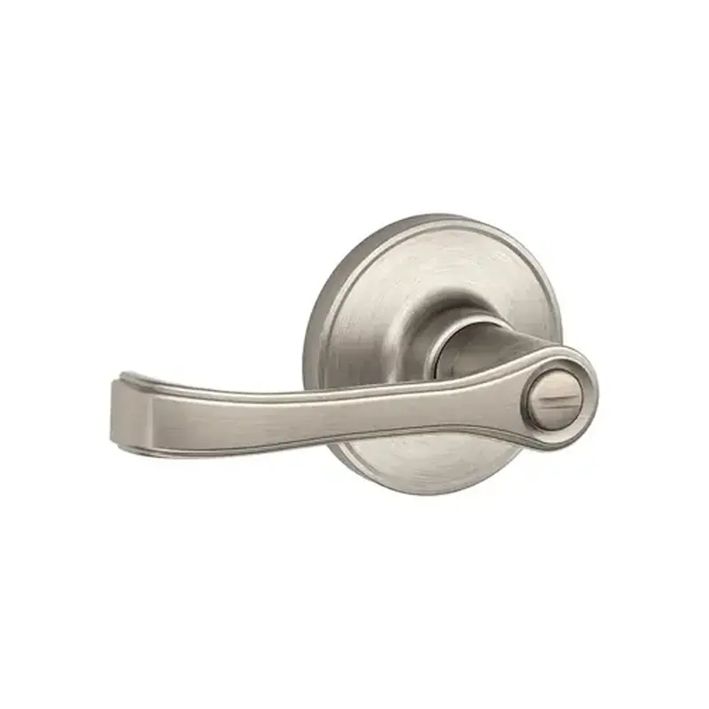 Schlage Residential J40VTOR619 Bed and Bath Lever Torino Satin Nickel Right or Left Handed Satin Nickel