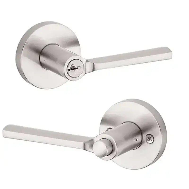 Kwikset 156LSL-RDT-15-SMT-6AL-RCS Lisbon Keyed Entry Lever Satin Nickel