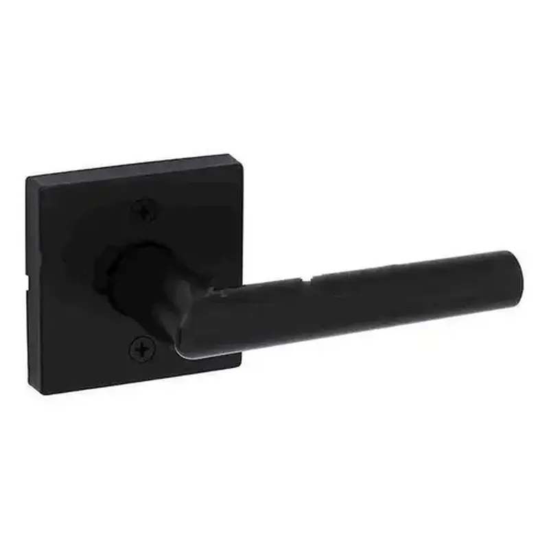 Kwikset 788MILSQT-514 Milan Lever with Square Rose Half Dummy Door Lock Iron Black Finish