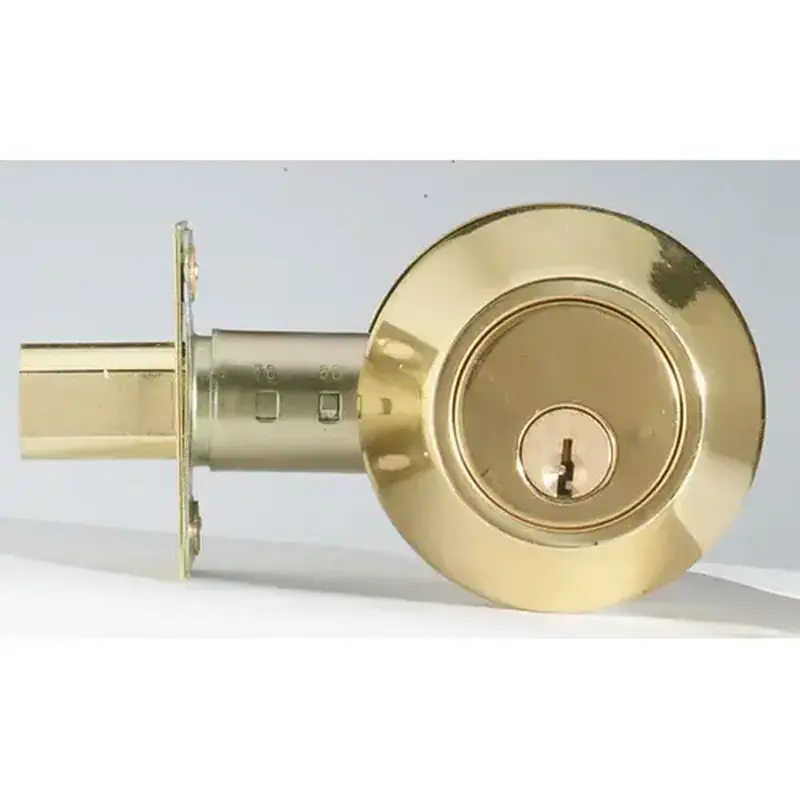 Home Plus LA2130 Single Cylinder Deadbolt Polished Brass Brass Polished Brass