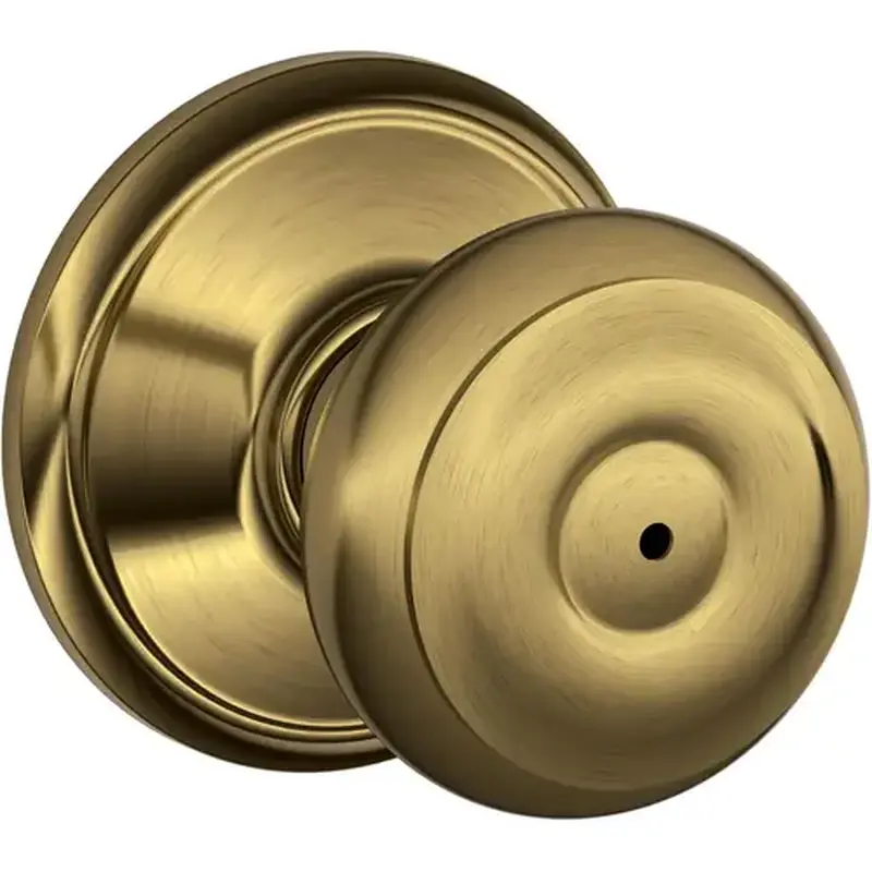 Schlage Residential F40VGEO609 Privacy Lockset Georgian Antique Brass 1-3/4" Antique Brass