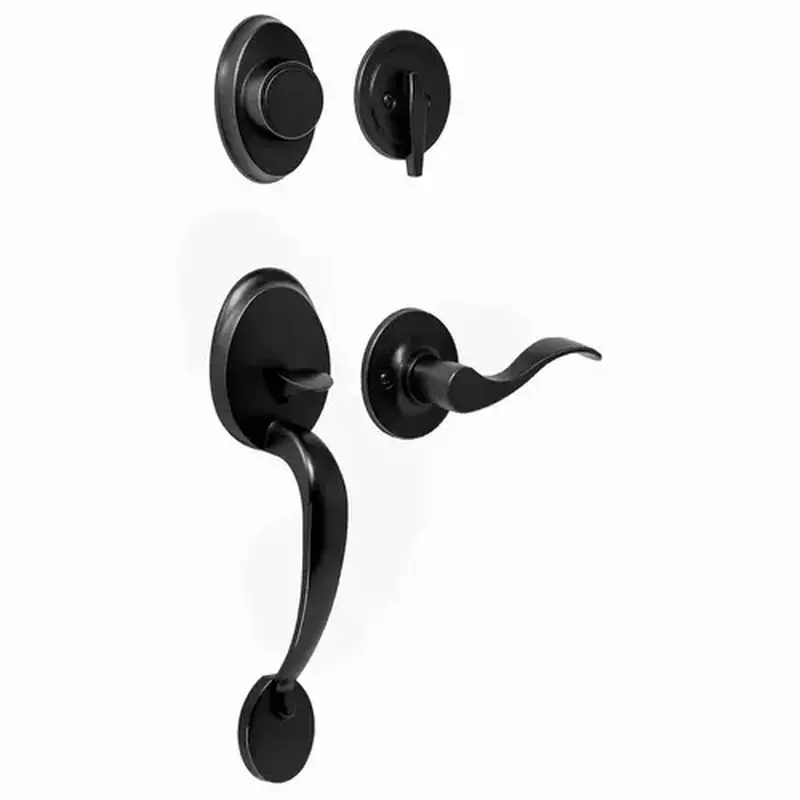 Weslock L2815-2X20020  Hillcrest Dummy Handle set with Left Hand New Haven Trim Matte Black Finish
