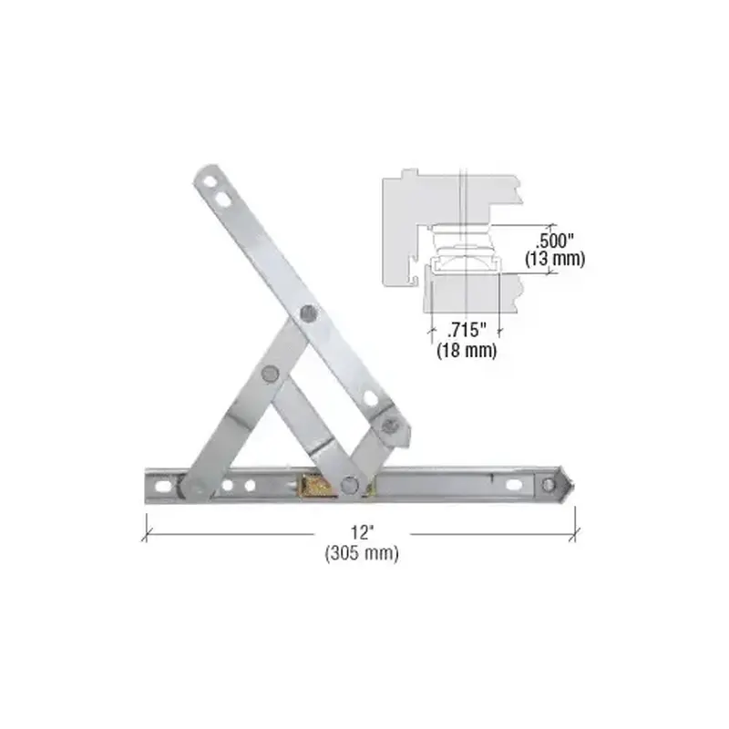CRL 430112 12" 4-Bar Standard Duty Stainless Steel Friction Hinge Pair