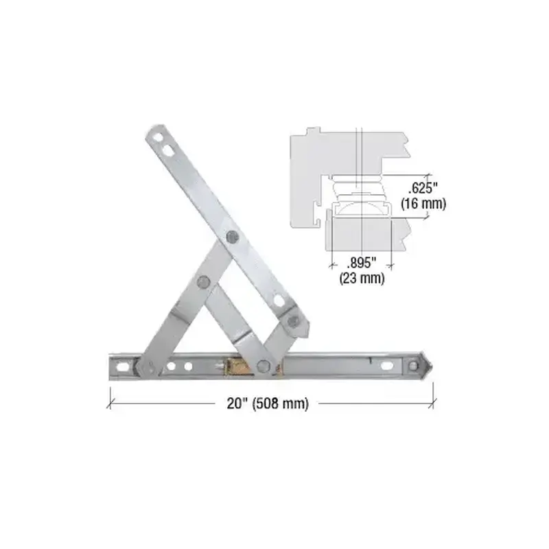 CRL 430220 20" 4-Bar Heavy-Duty Stainless Steel Friction Hinge Pair