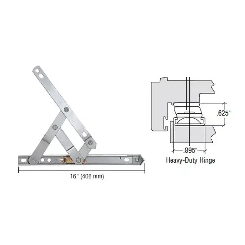 Truth 73334 16" Heavy-Duty 4-Bar Stainless Steel Window Hinge
